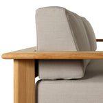 Grade A teak is fine sanded into a soft, unfinished outdoor sofa that highlights the wood's natural grain, thick cushioning for a sink-in feel. Cover or store inside during inclement weather and when not in use.As enthusiasts of wabi sabi materials at Amethyst, we love the designer inspired Sterling Outdoor Sofa-98" - Ibiza Mole. Amethyst Home provides interior design, new home construction design consulting, vintage area rugs, and lighting in the Des Moines metro area.