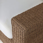 Featuring Suri Arashi Salt Outdoor Chair by Four Hands at Amethyst Home. Elevate your outdoors. A wide-format outdoor chair features a faux hyacinth frame and plinth base. Linear details and a boxy silhouette make this piece truly timeless, while a knife-edge back  cushion softens the whole look. Upholstered in 100% olefin, known for its UV-resistant, . Amethyst Home provides interior design, new home construction design consulting, vintage area rugs, and lighting in the Salt Lake City metro area.
