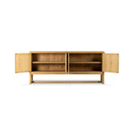 Worn oak sideboard with paneled doors, all atop an elevated stand. With natural cracks for character, this piece brings bonus storage and vintage charm to dining spaces Amethyst Home provides interior design, new home construction design consulting, vintage area rugs, and lighting in the Salt Lake City metro area.