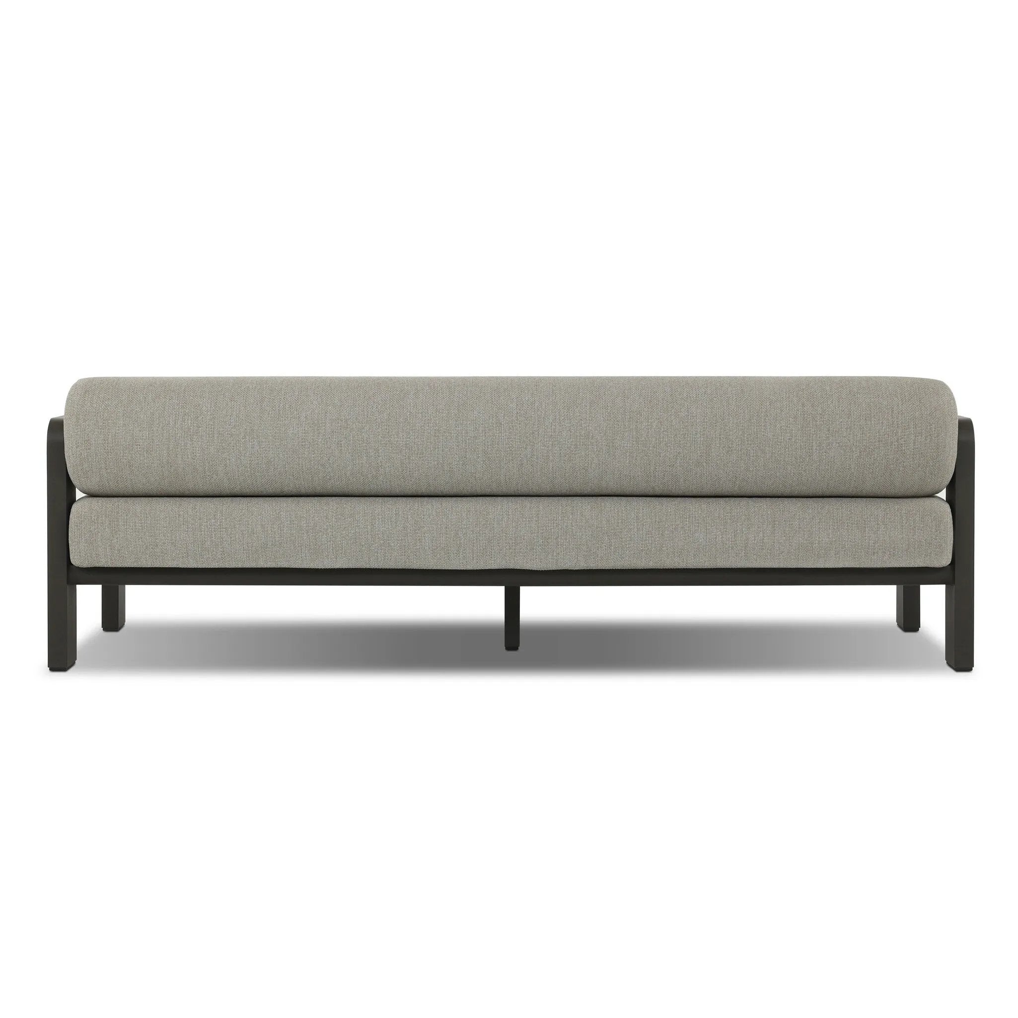 Aluminum frames heavy-proportioned bench-style seat and bolster back cushions, giving this outdoor sofa clean lines and strong visual presence. Cover or store inside during inclement weather or when not in use.As lovers of natural aesthetics at Amethyst, we love the nature inspired Tatiana Outdoor Sofa-86" - Ramiro Ecru. Amethyst Home provides interior design, new home construction design consulting, vintage area rugs, and lighting in the Omaha metro area.