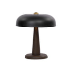Featuring Tennon Russet Mango Table Lamp by Four Hands at Amethyst Home. This Seventies-inspired table lamp combines a low, curved metal shade with a classic brass finial and wooden base. Perfect in a home office or on your nightstand as a bedside reading lamp. Overall Dimensions: 14.00"w x 14.00"d x 16.00"h. Amethyst Home provides interior design, new home construction design consulting, vintage area rugs, and lighting in the Austin metro area.