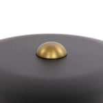 Featuring Tennon Russet Mango Table Lamp by Four Hands at Amethyst Home. This Seventies-inspired table lamp combines a low, curved metal shade with a classic brass finial and wooden base. Perfect in a home office or on your nightstand as a bedside reading lamp. Overall Dimensions: 14.00"w x 14.00"d x 16.00"h. Amethyst Home provides interior design, new home construction design consulting, vintage area rugs, and lighting in the Nashville metro area.