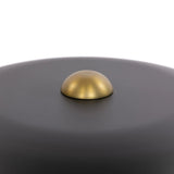 Featuring Tennon Russet Mango Table Lamp by Four Hands at Amethyst Home. This Seventies-inspired table lamp combines a low, curved metal shade with a classic brass finial and wooden base. Perfect in a home office or on your nightstand as a bedside reading lamp. Overall Dimensions: 14.00"w x 14.00"d x 16.00"h. Amethyst Home provides interior design, new home construction design consulting, vintage area rugs, and lighting in the Nashville metro area.