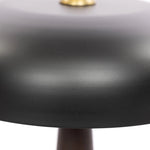 Featuring Tennon Russet Mango Table Lamp by Four Hands at Amethyst Home. This Seventies-inspired table lamp combines a low, curved metal shade with a classic brass finial and wooden base. Perfect in a home office or on your nightstand as a bedside reading lamp. Overall Dimensions: 14.00"w x 14.00"d x 16.00"h. Amethyst Home provides interior design, new home construction design consulting, vintage area rugs, and lighting in the Winter Garden metro area.