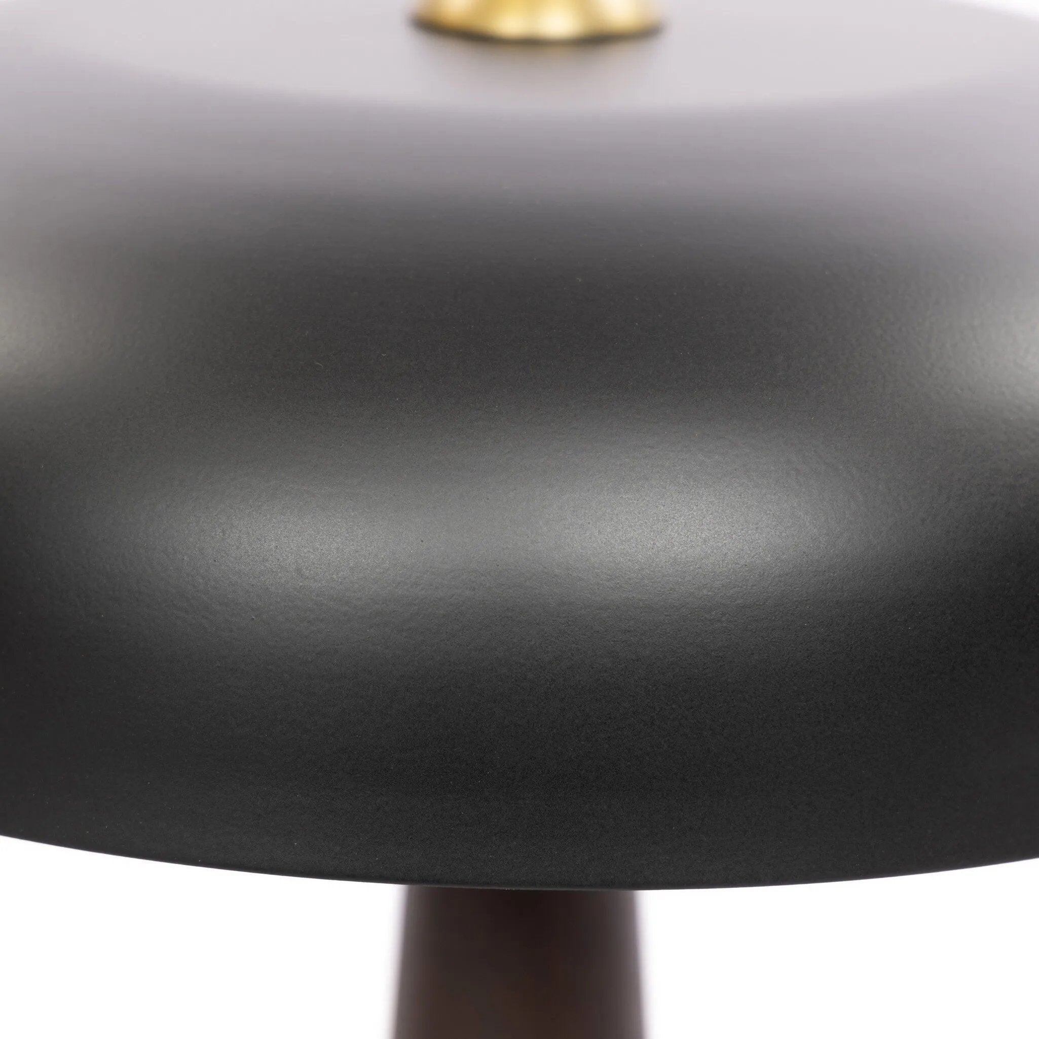 Featuring Tennon Russet Mango Table Lamp by Four Hands at Amethyst Home. This Seventies-inspired table lamp combines a low, curved metal shade with a classic brass finial and wooden base. Perfect in a home office or on your nightstand as a bedside reading lamp. Overall Dimensions: 14.00"w x 14.00"d x 16.00"h. Amethyst Home provides interior design, new home construction design consulting, vintage area rugs, and lighting in the Winter Garden metro area.