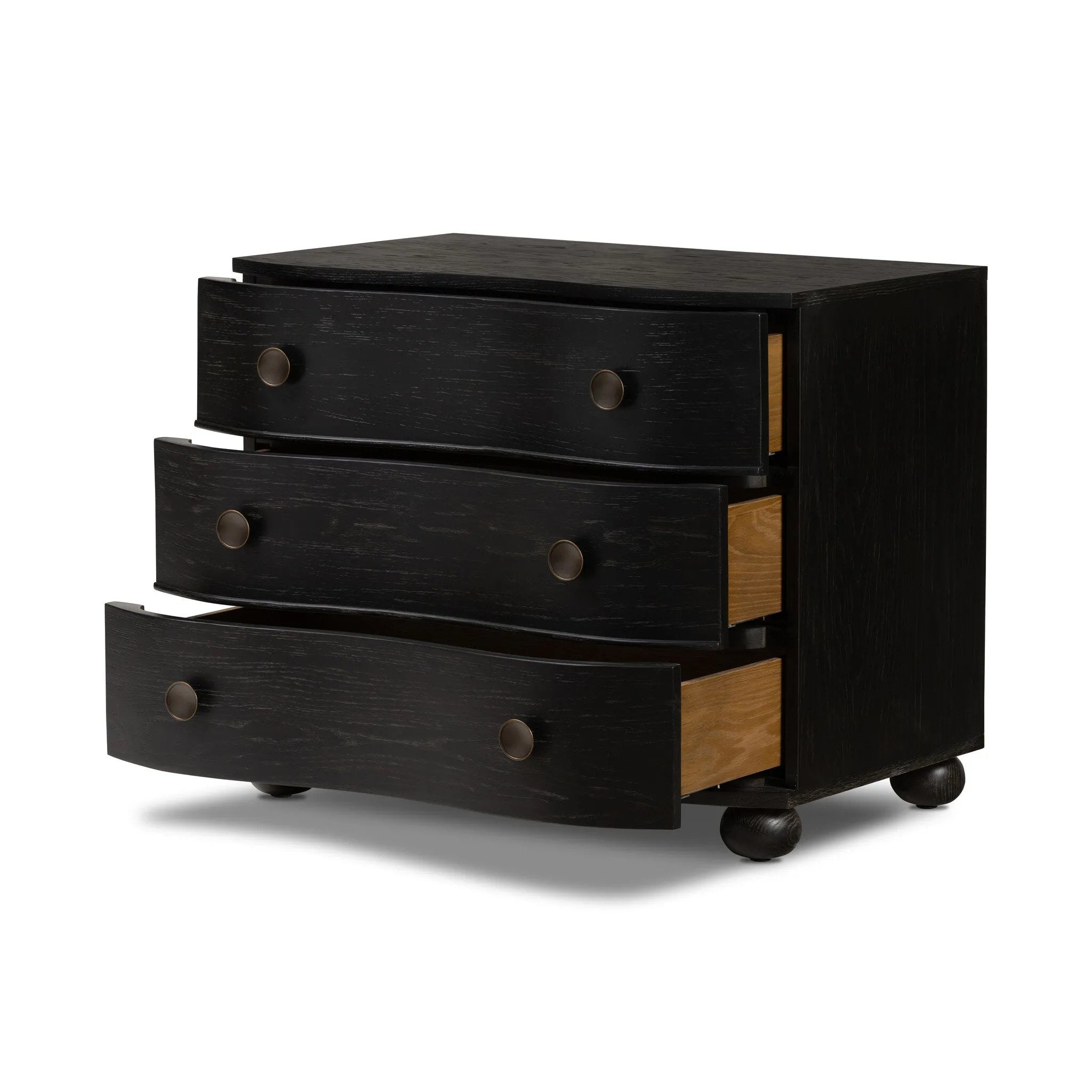 Featuring Tiago Distressed Black Nightstand by Four Hands at Amethyst Home. Introduce a touch of elegance to your bedroom with our Tiago Distressed Black Nightstand. Crafted with exquisite attention to detail, this nightstand features a sleek design and distressed black finish, adding a touch of sophistication to any room. Ready to ship, it's the perfect ad. Amethyst Home provides interior design, new home construction design consulting, vintage area rugs, and lighting in the Nashville metro area.