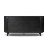 Infuse your collection with timeless midcentury design. Crafted from oak and parawood, a six-drawer dresser is finished in a matte black, with simple brass hardware Amethyst Home provides interior design, new home construction design consulting, vintage area rugs, and lighting in the Calabasas metro area.