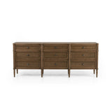Made from toasted oak with slim legs, nine drawers bring antique European vibes to modern bedroom styling. This item has been modified to comply with the STURDY Act. See a full list of modified products and data changes in the “STURDY Act” file in the Downloads section below Amethyst Home provides interior design, new home construction design consulting, vintage area rugs, and lighting in the Dallas metro area.