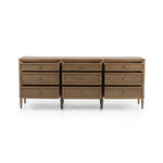 Made from toasted oak with slim legs, nine drawers bring antique European vibes to modern bedroom styling. This item has been modified to comply with the STURDY Act. See a full list of modified products and data changes in the “STURDY Act” file in the Downloads section below Amethyst Home provides interior design, new home construction design consulting, vintage area rugs, and lighting in the Scottsdale metro area.