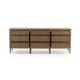 Made from toasted oak with slim legs, nine drawers bring antique European vibes to modern bedroom styling. This item has been modified to comply with the STURDY Act. See a full list of modified products and data changes in the “STURDY Act” file in the Downloads section below Amethyst Home provides interior design, new home construction design consulting, vintage area rugs, and lighting in the Scottsdale metro area.