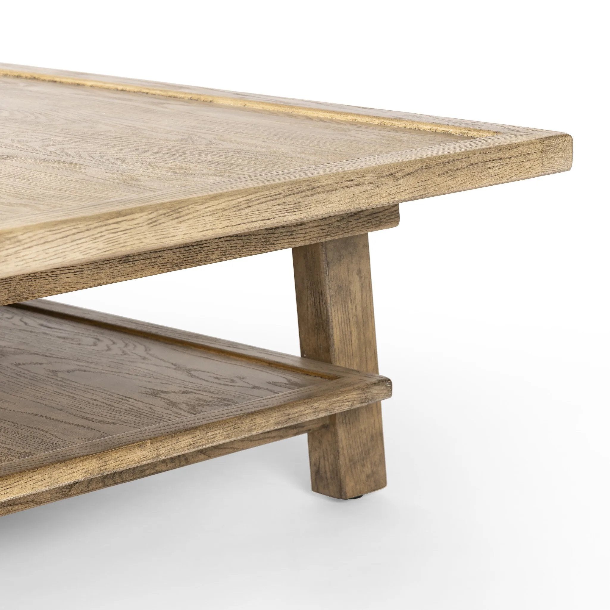 This Asian-inspired design made from light, distressed oak features mortise-and-tenon joinery, which connects protruding stretchers to sturdy legs. Lower shelving for bonus storage and display Amethyst Home provides interior design, new home construction design consulting, vintage area rugs, and lighting in the Kansas City metro area.
