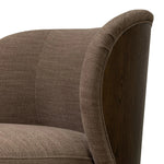 Great for smaller spaces or a reading nook, this petite slipper chair is backed with textured wood that folds into wings, cradling the head and shoulders for a little extra support. Features a 360-degree swivel base.As enthusiasts of organic modern design at Amethyst, we love the optimistic inspired Trisha Swivel Chair - Laughlin Cafe. Amethyst Home provides interior design, new home construction design consulting, vintage area rugs, and lighting in the Des Moines metro area.