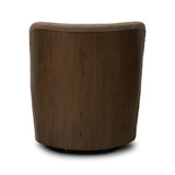 Great for smaller spaces or a reading nook, this petite slipper chair is backed with textured wood that folds into wings, cradling the head and shoulders for a little extra support. Features a 360-degree swivel base.As enthusiasts of organic modern design at Amethyst, we love the optimistic inspired Trisha Swivel Chair - Laughlin Cafe. Amethyst Home provides interior design, new home construction design consulting, vintage area rugs, and lighting in the San Diego metro area.