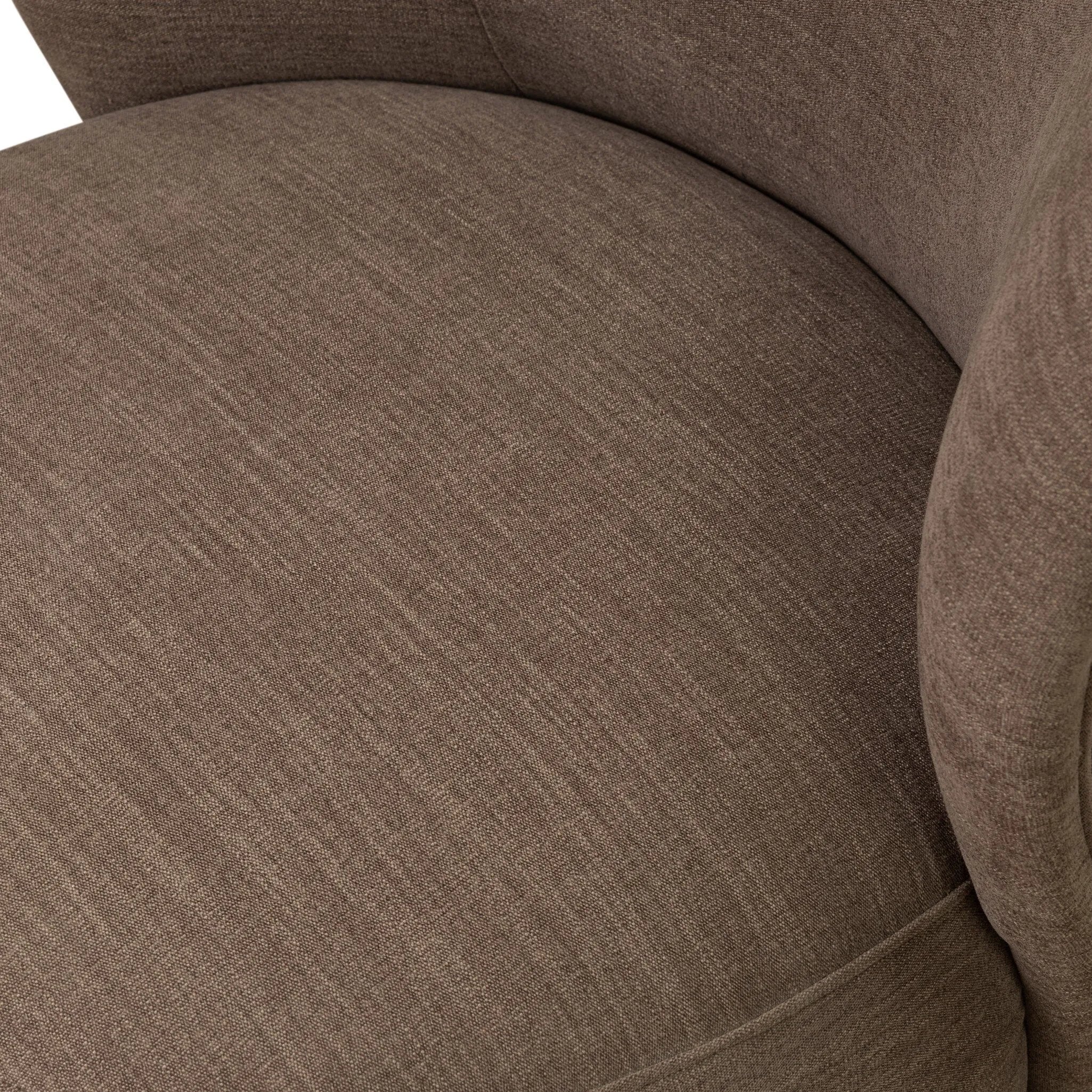 Great for smaller spaces or a reading nook, this petite slipper chair is backed with textured wood that folds into wings, cradling the head and shoulders for a little extra support. Features a 360-degree swivel base.As enthusiasts of organic modern design at Amethyst, we love the optimistic inspired Trisha Swivel Chair - Laughlin Cafe. Amethyst Home provides interior design, new home construction design consulting, vintage area rugs, and lighting in the Winter Garden metro area.