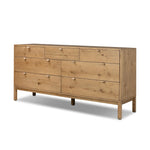 Modern Shaker style meets Scandinavian simplicity in this warm worn oak dresser. Seven spacious drawers with leather pulls provide plenty of room for clothing.As enthusiasts of organic modern materials at Amethyst, we love the warm modern inspired Tula 7 Drawer Dresser - Worn Oak Veneer. Amethyst Home provides interior design, new home construction design consulting, vintage area rugs, and lighting in the Omaha metro area.
