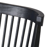 A linear dining style inspired by Japanese tea houses, crafted from black-finished ash. Designed for comfort, a thick cushion seat is upholstered in a casual poly-linen blend Amethyst Home provides interior design, new home construction design consulting, vintage area rugs, and lighting in the Omaha metro area.