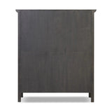 Long sliding doors with paper cord stripes inspired by Japanese teahouses bring a traditional look to this spacious cabinet. Made from oak in a smoked black finish, with a slightly oversized top.As lovers of luxe aesthetics at Amethyst, we love the optimistic inspired Tuscola Cabinet. Amethyst Home provides interior design, new home construction design consulting, vintage area rugs, and lighting in the Austin metro area.