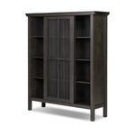 Long sliding doors with paper cord stripes inspired by Japanese teahouses bring a traditional look to this spacious cabinet. Made from oak in a smoked black finish, with a slightly oversized top.As lovers of luxe aesthetics at Amethyst, we love the optimistic inspired Tuscola Cabinet. Amethyst Home provides interior design, new home construction design consulting, vintage area rugs, and lighting in the Dallas metro area.