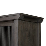 Long sliding doors with paper cord stripes inspired by Japanese teahouses bring a traditional look to this spacious cabinet. Made from oak in a smoked black finish, with a slightly oversized top.As lovers of luxe aesthetics at Amethyst, we love the optimistic inspired Tuscola Cabinet. Amethyst Home provides interior design, new home construction design consulting, vintage area rugs, and lighting in the Des Moines metro area.