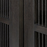 Long sliding doors with paper cord stripes inspired by Japanese teahouses bring a traditional look to this spacious cabinet. Made from oak in a smoked black finish, with a slightly oversized top.As lovers of luxe aesthetics at Amethyst, we love the optimistic inspired Tuscola Cabinet. Amethyst Home provides interior design, new home construction design consulting, vintage area rugs, and lighting in the Seattle metro area.