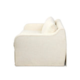 Meet the piece that can do it all. Specialized performance fabric fabric covers a long bench-style seat, while a concealed sleeper mechanism allows for easy pullout to transform this flexible piece into an extra bed. Curved slope arms finish into a fixed slipcover with kick-pleats at the front. Amethyst Home provides interior design, new home construction design consulting, vintage area rugs, and lighting in the Washington metro area.