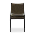 A metal frame with a tapered profile pairs with a moss-colored top-grain leather seat and back, striking balance in both scale in texture.As fans of wabi sabi aesthetics at Amethyst, we love the optimistic inspired Valeene Dining Chair - Dulane Moss. This item pairs well with other brands such as Surya and is perfect for minimalist homes Amethyst Home provides interior design, new home construction design consulting, vintage area rugs, and lighting in the Monterey metro area.