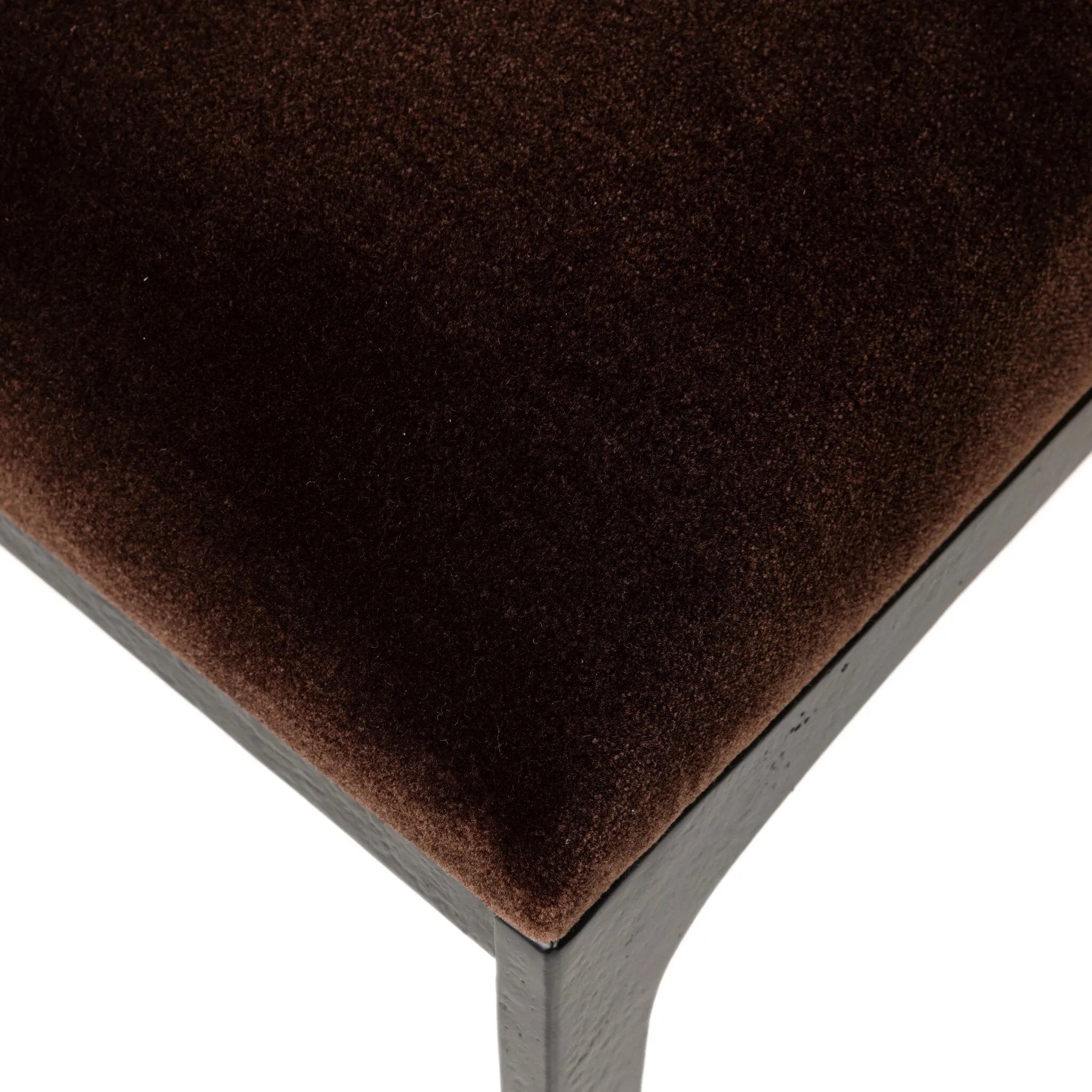 A metal frame with a tapered profile pairs with a velvety brown upholstered seat and back, striking balance in both scale in texture.As lovers of natural aesthetics at Amethyst, we love the warm modern inspired Valeene Dining Chair - Monte Chocolate. This item pairs well with other brands such as Four Hands and is perfect for loft homes Amethyst Home provides interior design, new home construction design consulting, vintage area rugs, and lighting in the Salt Lake City metro area.