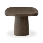 Featuring Valen Rustic Brown Oak Veneer Dining Table by Four Hands at Amethyst Home. Smooth and shapely with heavy proportions, exaggerated cylinder legs pair with a softened pill-shaped top, with subtly arched sides. Made from oak veneer with a rustic brown finish, for a warm, welcoming look.Overall Dimensions: 108.00"w x 45.00"d x 30.00"hWeight : 254.63 l. Amethyst Home provides interior design, new home construction design consulting, vintage area rugs, and lighting in the Charlotte metro area.