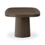 Featuring Valen Rustic Brown Oak Veneer Dining Table by Four Hands at Amethyst Home. Smooth and shapely with heavy proportions, exaggerated cylinder legs pair with a softened pill-shaped top, with subtly arched sides. Made from oak veneer with a rustic brown finish, for a warm, welcoming look.Overall Dimensions: 108.00"w x 45.00"d x 30.00"hWeight : 254.63 l. Amethyst Home provides interior design, new home construction design consulting, vintage area rugs, and lighting in the Charlotte metro area.
