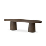 Featuring Valen Rustic Brown Oak Veneer Dining Table by Four Hands at Amethyst Home. Smooth and shapely with heavy proportions, exaggerated cylinder legs pair with a softened pill-shaped top, with subtly arched sides. Made from oak veneer with a rustic brown finish, for a warm, welcoming look.Overall Dimensions: 108.00"w x 45.00"d x 30.00"hWeight : 254.63 lbs. Amethyst Home provides interior design, new home construction design consulting, vintage area rugs, and lighting in the Seattle metro area.