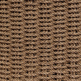 This outdoor chair's sculpted shape mimics classic wingback armchairs, with a double-twist woven material framing heavily textured boucle fabric for added visual weight. Cover or store inside during inclement weather or when not in use. Amethyst Home provides interior design, new home construction design consulting, vintage area rugs, and lighting in the Seattle metro area.