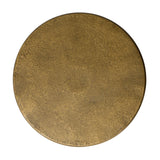 Featuring Vera Hammered Aged Brass End Table by Four Hands at Amethyst Home. A low-profile end table features a snake-like base finished in a hammered aged brass. Perfectly sized to keep your favorite drink or book within reach, to make your evening ritual a little smoother. Overall Dimensions: 16.00"w x 16.00"d x 18.75"h. Amethyst Home provides interior design, new home construction design consulting, vintage area rugs, and lighting in the Portland metro area.