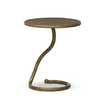 Featuring Vera Hammered Aged Brass End Table by Four Hands at Amethyst Home. A low-profile end table features a snake-like base finished in a hammered aged brass. Perfectly sized to keep your favorite drink or book within reach, to make your evening ritual a little smoother. Overall Dimensions: 16.00"w x 16.00"d x 18.75"h. Amethyst Home provides interior design, new home construction design consulting, vintage area rugs, and lighting in the Salt Lake City metro area.