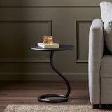 Featuring Vera Hammered Gunmetal End Table by Four Hands at Amethyst Home. A low-profile end table features a snake-like base finished in a hammered gunmetal. Perfectly sized to keep your favorite drink or book within reach, to make your evening ritual a little smoother. Overall Dimensions: 16.00"w x 16.00"d x 18.75"h. Amethyst Home provides interior design, new home construction design consulting, vintage area rugs, and lighting in the Dallas metro area.