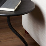 Featuring Vera Hammered Gunmetal End Table by Four Hands at Amethyst Home. A low-profile end table features a snake-like base finished in a hammered gunmetal. Perfectly sized to keep your favorite drink or book within reach, to make your evening ritual a little smoother. Overall Dimensions: 16.00"w x 16.00"d x 18.75"h. Amethyst Home provides interior design, new home construction design consulting, vintage area rugs, and lighting in the Houston metro area.