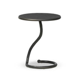 Featuring Vera Hammered Gunmetal End Table by Four Hands at Amethyst Home. A low-profile end table features a snake-like base finished in a hammered gunmetal. Perfectly sized to keep your favorite drink or book within reach, to make your evening ritual a little smoother. Overall Dimensions: 16.00"w x 16.00"d x 18.75"h. Amethyst Home provides interior design, new home construction design consulting, vintage area rugs, and lighting in the Los Angeles metro area.
