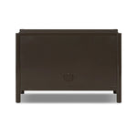 Lacquered cabinets make for evocative storage with their everlasting glossy finish. Great for small spaces, this sideboard with interior shelves features worn black oak doors for balance and contrast Amethyst Home provides interior design, new home construction design consulting, vintage area rugs, and lighting in the Scottsdale metro area.