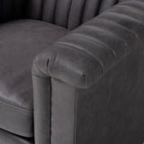 Featuring Watson Palermo Black Swivel Chair by Four Hands at Amethyst Home. Try a uniquely fresh take on traditional. Squared arms reimagine the English roll arm, with vertical channeling for a linear look with great texture. Swivel chair is upholstered in a thick-cut leather with natural graining throughout for added depth.
Overall Dimensions: 37.00"w x 3. Amethyst Home provides interior design, new home construction design consulting, vintage area rugs, and lighting in the Scottsdale metro area.