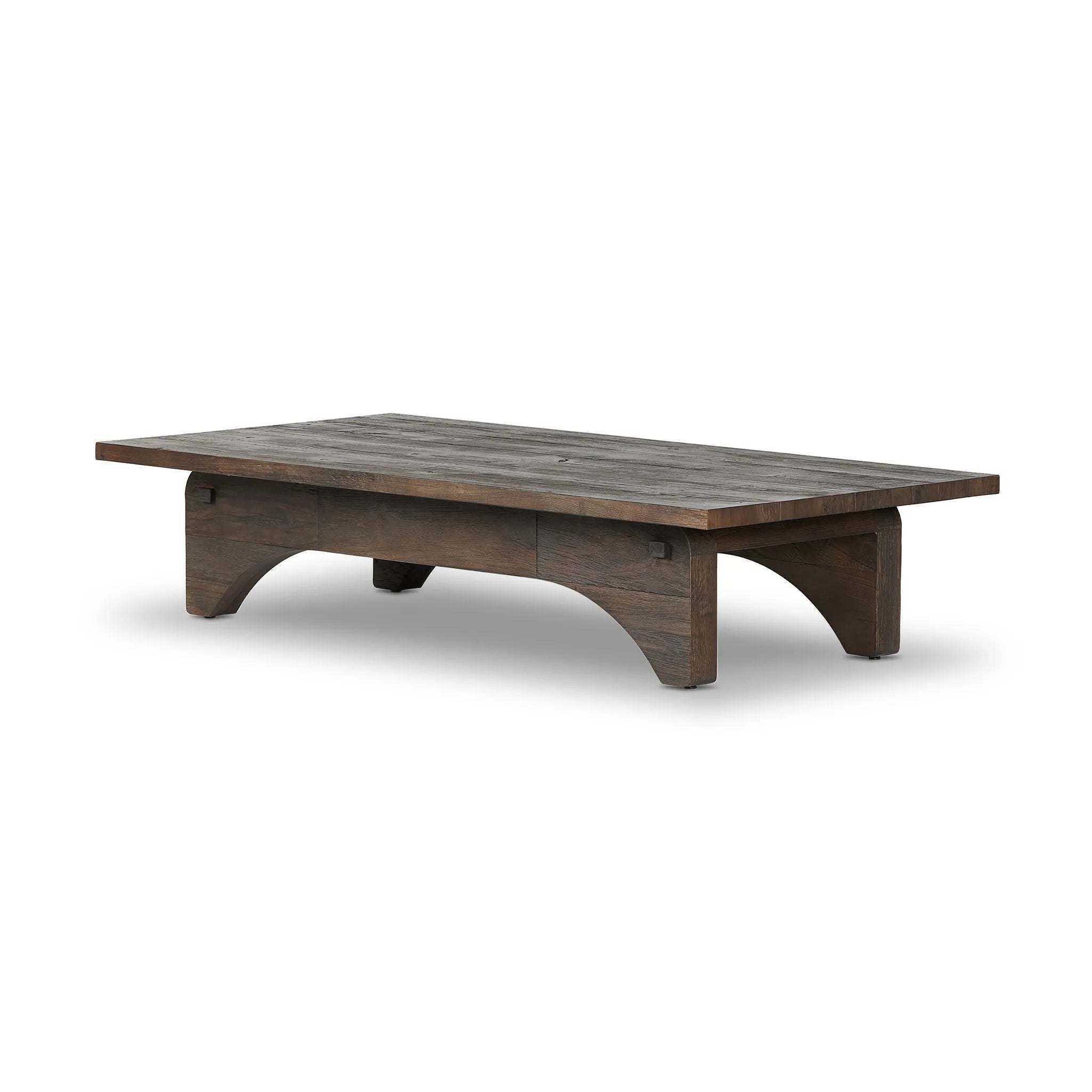 Smoked alder shapes a character-rich coffee table with Wabi Sabi vibes. Joinery pulls through stretchers, with groove detailing on legs, for an artisan feel Amethyst Home provides interior design, new home construction design consulting, vintage area rugs, and lighting in the Des Moines metro area.
