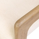 Striking from every view. This statement-making chair combines beautiful natural oak in tripod form with high-performance fabric. The cantilever design, with a wide plank back and sloping arms, form an eye-catching silhouette for the floating seat and overflowing back cushion. Amethyst Home provides interior design, new home construction design consulting, vintage area rugs, and lighting in the Calabasas metro area.