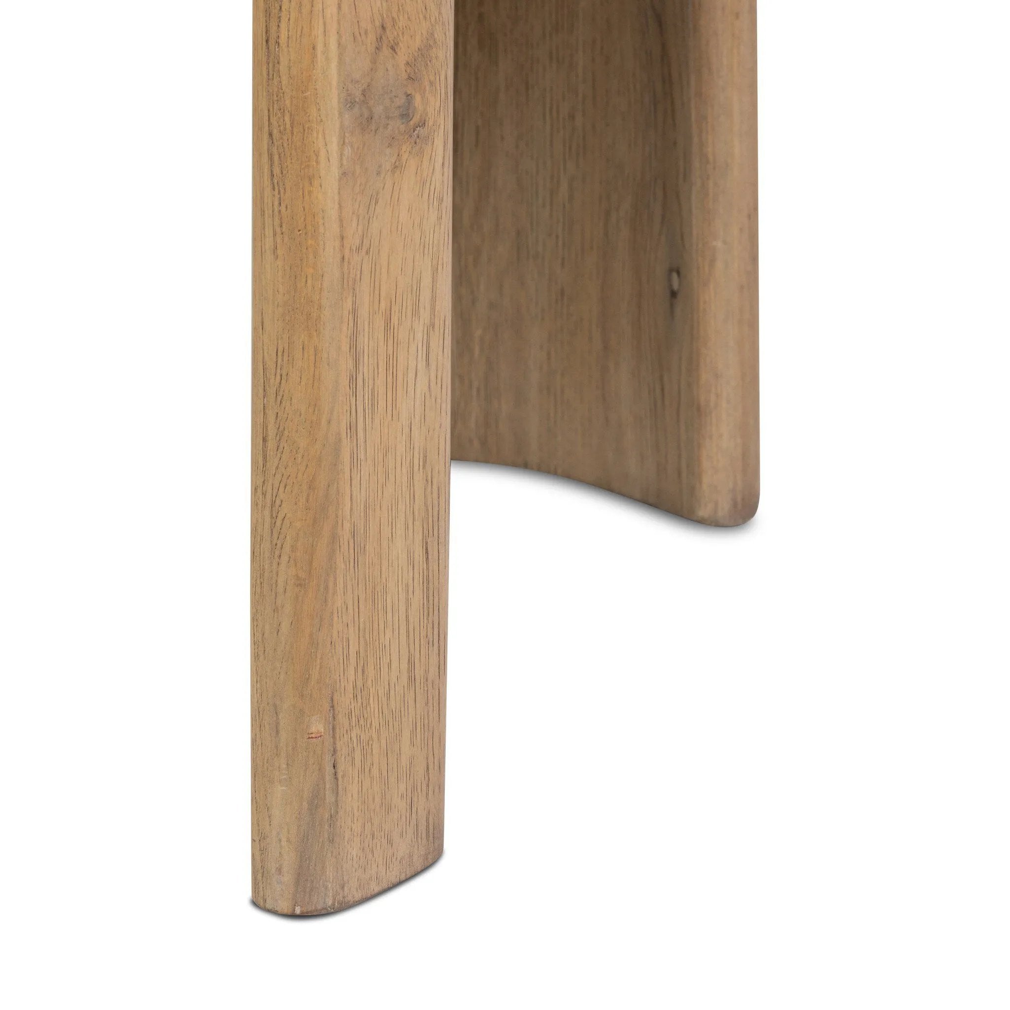 Striking from every view. This statement-making chair combines beautiful natural oak in tripod form with high-performance fabric. The cantilever design, with a wide plank back and sloping arms, form an eye-catching silhouette for the floating seat and overflowing back cushion. Amethyst Home provides interior design, new home construction design consulting, vintage area rugs, and lighting in the Charlotte metro area.
