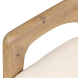 Striking from every view. This statement-making chair combines beautiful natural oak in tripod form with high-performance fabric. The cantilever design, with a wide plank back and sloping arms, form an eye-catching silhouette for the floating seat and overflowing back cushion. Amethyst Home provides interior design, new home construction design consulting, vintage area rugs, and lighting in the Newport Beach metro area.