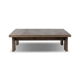 A squared coffee table of rich oak veneer meets clean lines with wide proportions, bringing a beautifully natural look to your living space Amethyst Home provides interior design, new home construction design consulting, vintage area rugs, and lighting in the Monterey metro area.