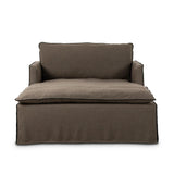 Comfort driven for serious lounging, without sacrificing modern design. This chaise's duvet-style back and T-cushion create the ultimate spot to relax, with its soft feather-blend cushioning. Finished with overlock stitching to create the edges' tailored look.As fans of wabi sabi materials at Amethyst, we love the designer inspired Yates Chaise. Amethyst Home provides interior design, new home construction design consulting, vintage area rugs, and lighting in the Tampa metro area.