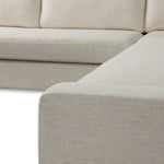 Featuring Yelena Crypton Nomad Snow 3-Piece Sectional by Four Hands at Amethyst Home. Add a touch of modern sophistication to your space with the streamlined silhouette and dramatic side profile of this track arm sectional. Subtle tapering along the side adds visual interest, while the bench-style seating invites relaxation. Extra plush foam cushions and S-spr. Amethyst Home provides interior design, new home construction design consulting, vintage area rugs, and lighting in the Dallas metro area.