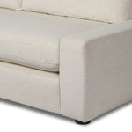 Featuring Yelena Crypton Nomad Snow 3-Piece Sectional by Four Hands at Amethyst Home. Add a touch of modern sophistication to your space with the streamlined silhouette and dramatic side profile of this track arm sectional. Subtle tapering along the side adds visual interest, while the bench-style seating invites relaxation. Extra plush foam cushions and S. Amethyst Home provides interior design, new home construction design consulting, vintage area rugs, and lighting in the Des Moines metro area.