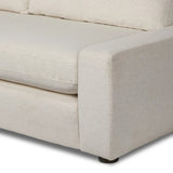 Featuring Yelena Crypton Nomad Snow 3-Piece Sectional by Four Hands at Amethyst Home. Add a touch of modern sophistication to your space with the streamlined silhouette and dramatic side profile of this track arm sectional. Subtle tapering along the side adds visual interest, while the bench-style seating invites relaxation. Extra plush foam cushions and S. Amethyst Home provides interior design, new home construction design consulting, vintage area rugs, and lighting in the Des Moines metro area.