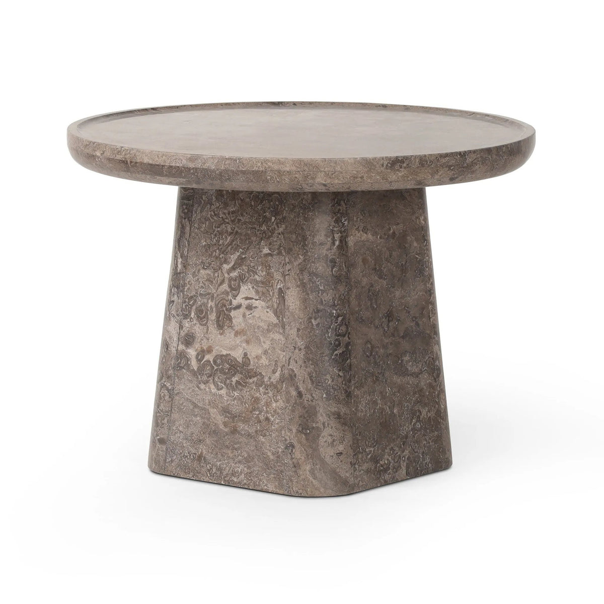 Zane Warm Grey Marble End Table | ready to ship!