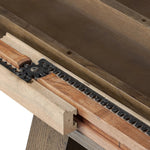 Sculptural angles define this expansive oak dining table, as angled cutouts play up a tapered base and top. Expandable design includes two leaves, easily extending from 77" to 94", for intimate gatherings and dinner parties alike Amethyst Home provides interior design, new home construction design consulting, vintage area rugs, and lighting in the Miami metro area.