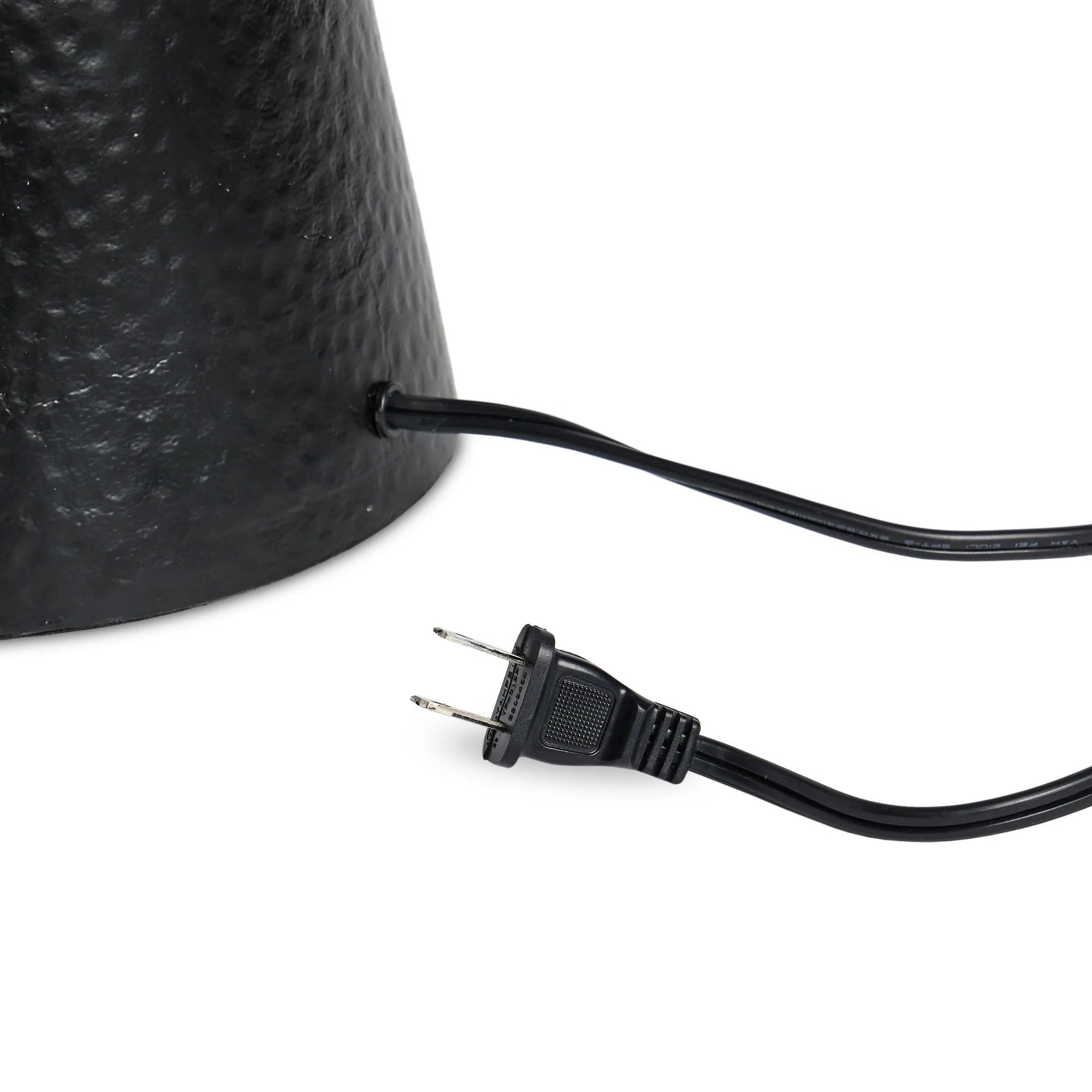 Featuring Ziggy Hammered Black Aluminum Table Lamp by Four Hands at Amethyst Home. A tapered silhouette in black, hand-hammered aluminum gives this architectural table lamp its textured shape. A beige cotton shade adds a casual look with contrast.Overall Dimensions: 19.00"w x 19.00"d x 31.00"hWeight : 11.50 lbsMaterials : Aluminum, Thermoplastic. Amethyst Home provides interior design, new home construction design consulting, vintage area rugs, and lighting in the Laguna Beach metro area.